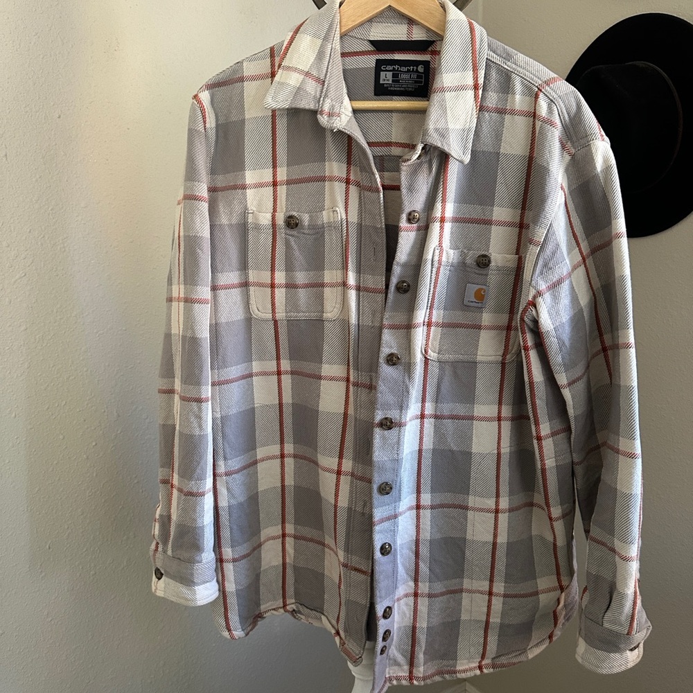 Carhartt Men's Gray Plaid Shirt